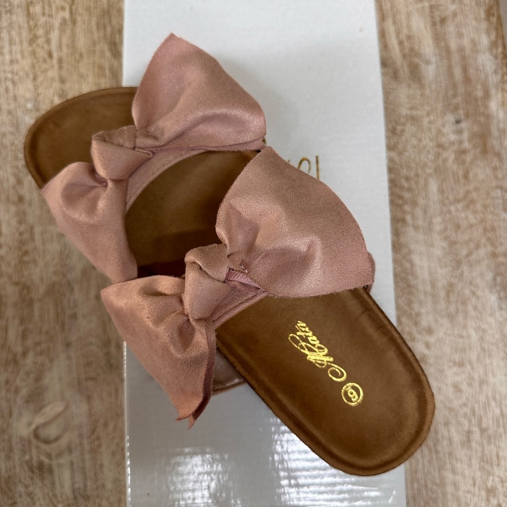 Slay in Suede Bow Slides